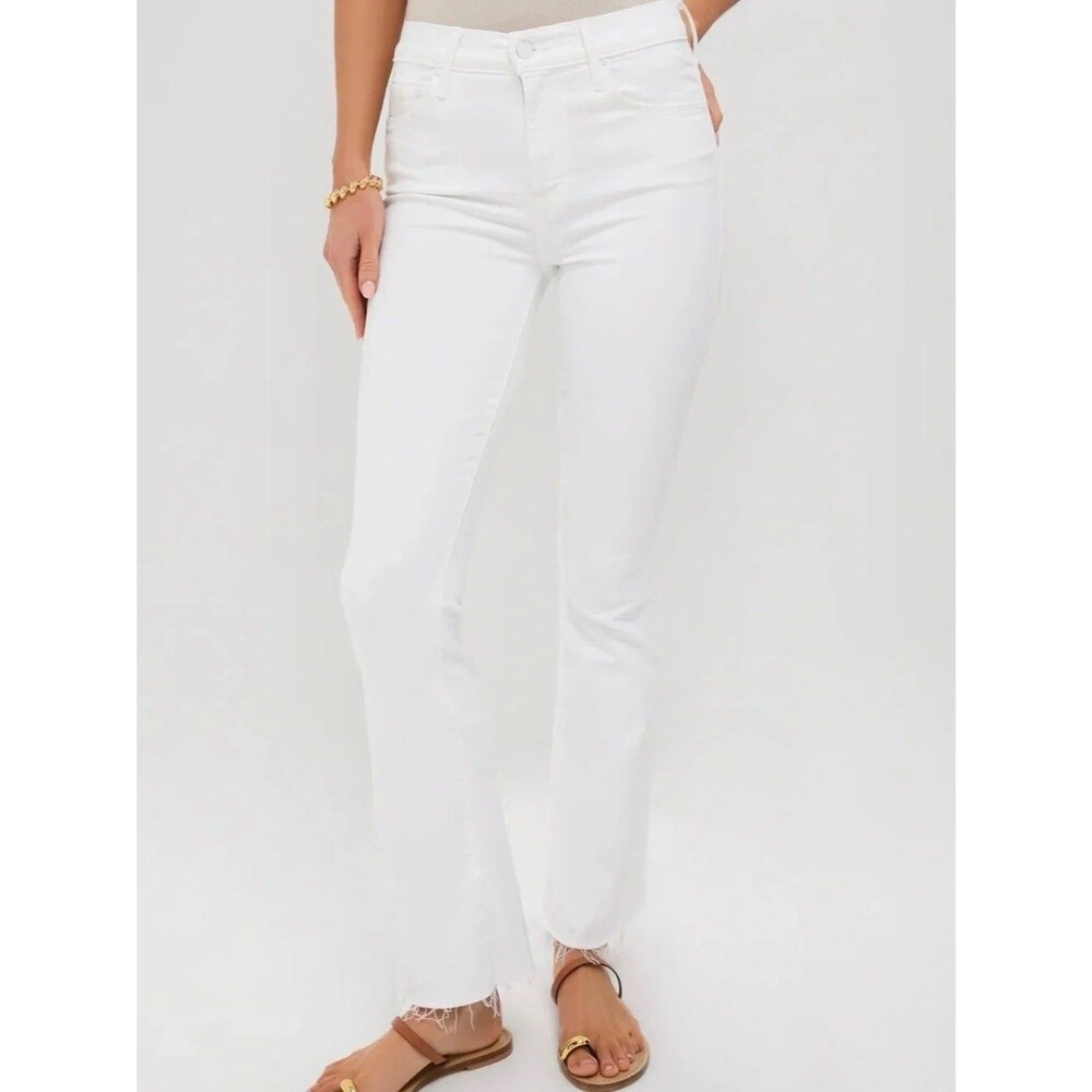 Mother The Weekender Fray Fairest Of Them All White Jeans Frayed Hem Women 26